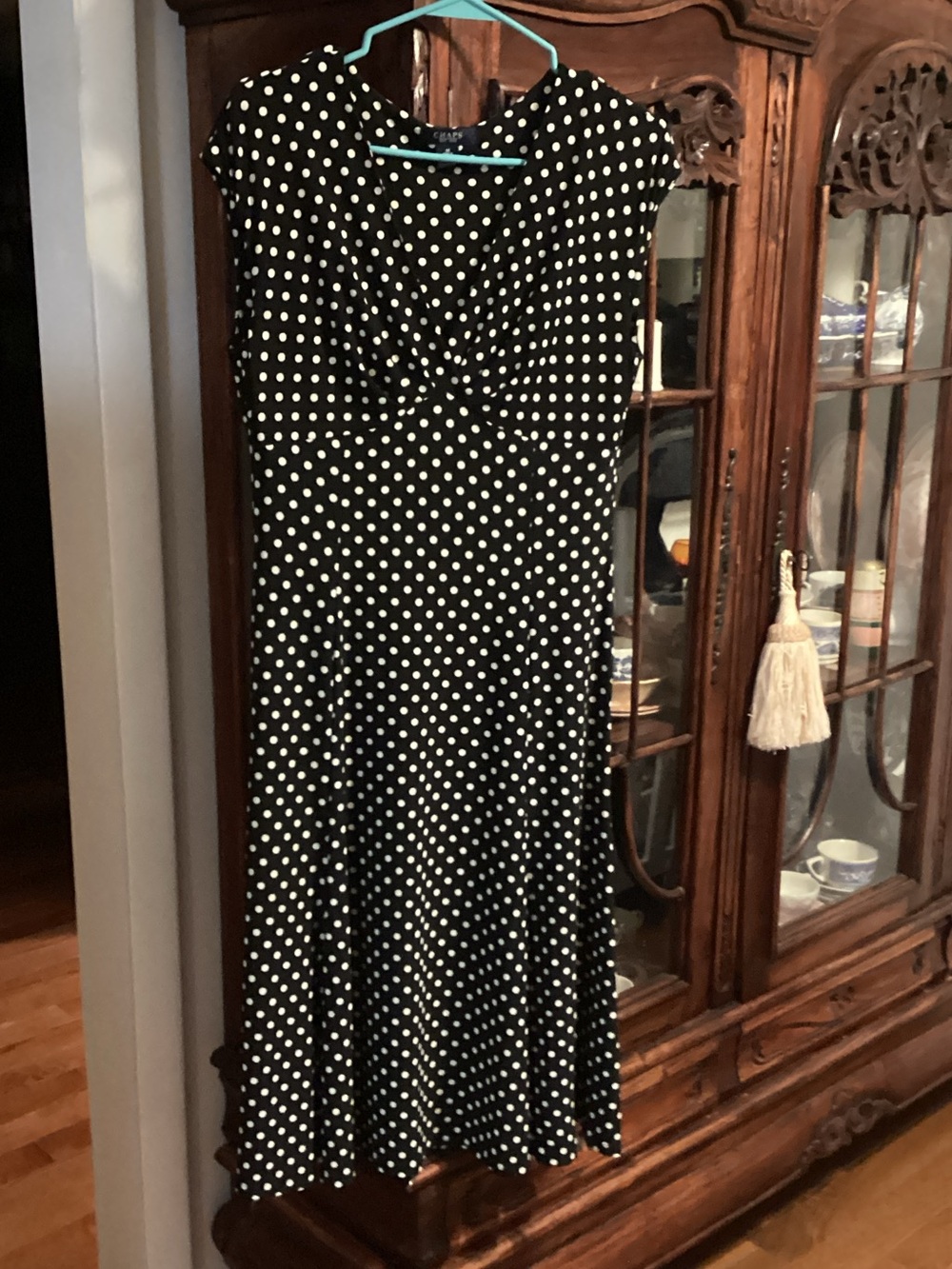 Ralph Lauren Black and White Polka Dot Midi Dress